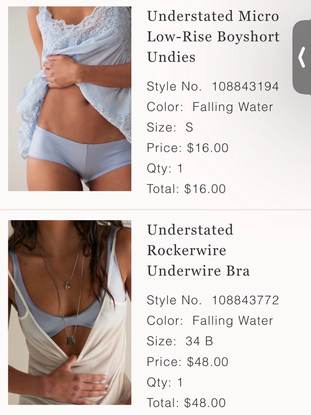 Free people Understated Rockerwire Underwire Bra Underwire Bra Set in Blue 34B L